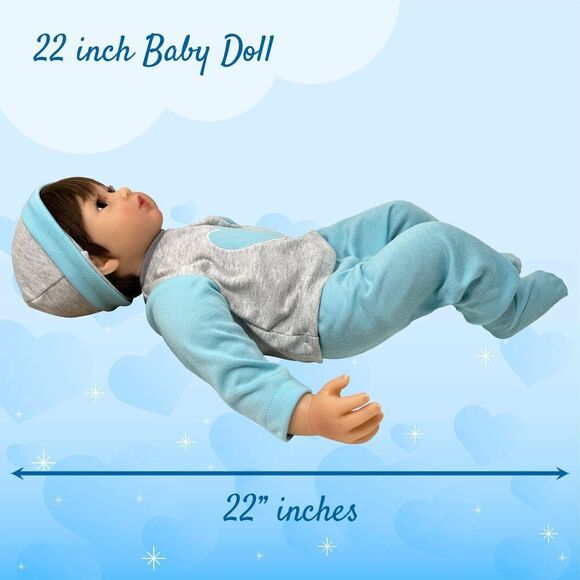 22" Baby Doll Reborn Realistic Baby Doll That Looks Real | Weighted Soft Newbor - Picture 7 of 9